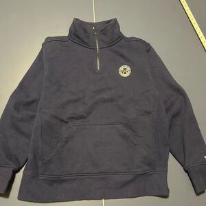 Black dog Men's small.fits medium  Navy Half-Zip Sweater
